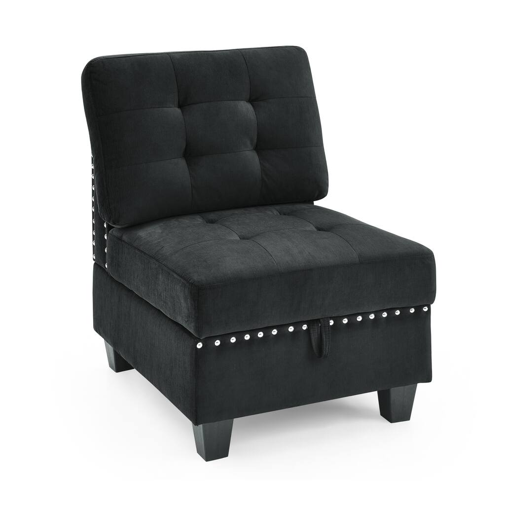 Black Velvet Chair - 31.50 x 26.50 x 36.00