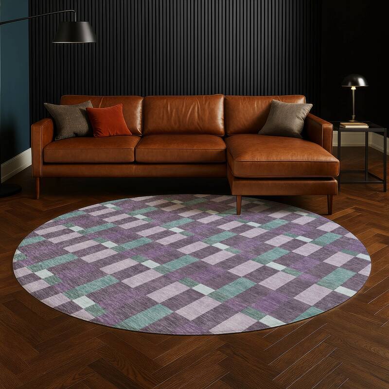 Machine Washable Indoor/ Outdoor Modern Chanute Chantille Rug