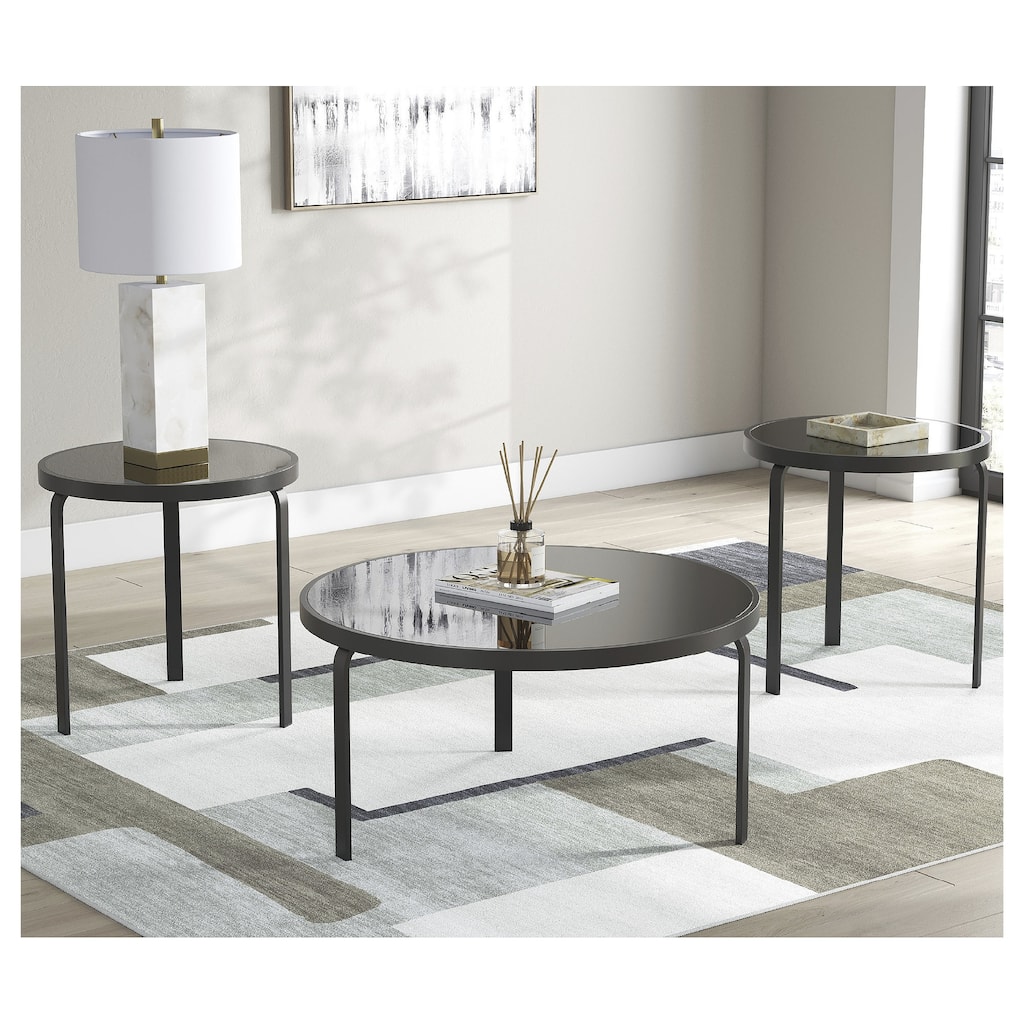 Signature Design by Ashley Dorylin Black Table (Set of 3) - 36"W x 36"D x 18"H