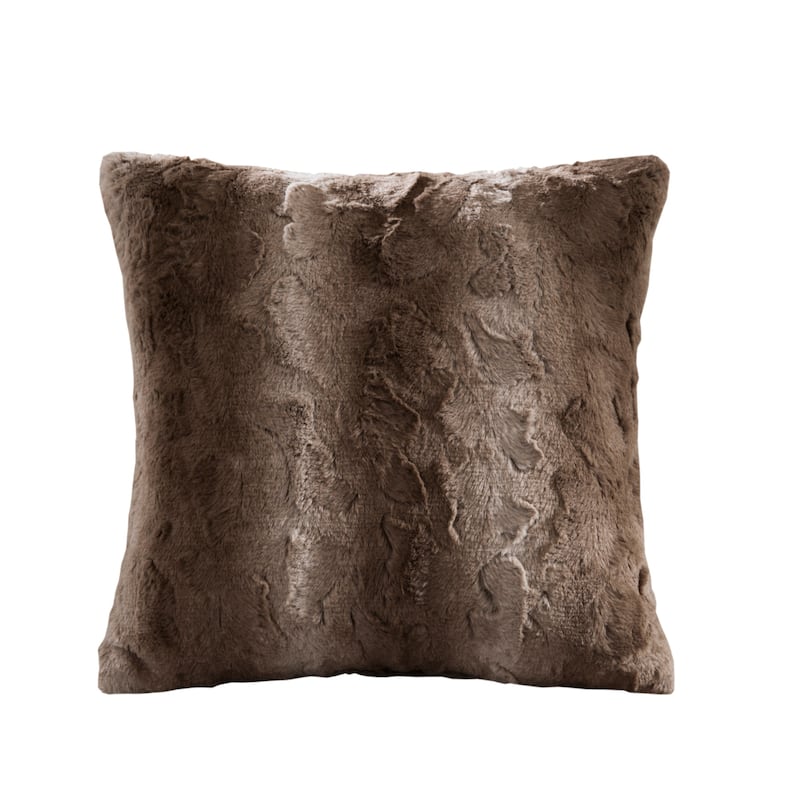 Madison Park Zuri Fax Fur Square Pillow