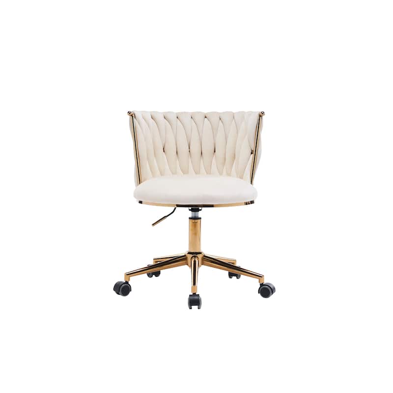 Office Desk Chair, Upholstered Home Office Desk Chairs with Adjustable Swivel Wheels, Ergonomic