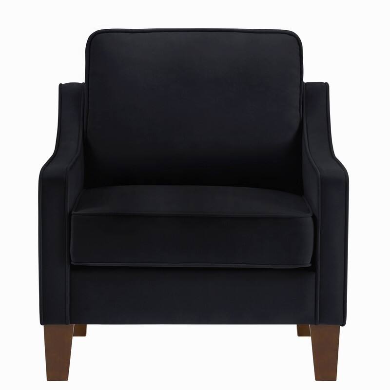 Modern Velvet Upholstered Accent Chair/Armchair with Wooden Legs