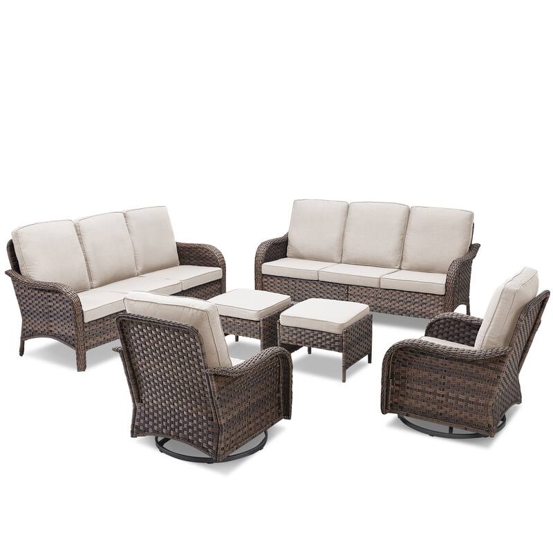 Pocassy Outdoor Patio Furniture Set PE Wicker Sofa Set