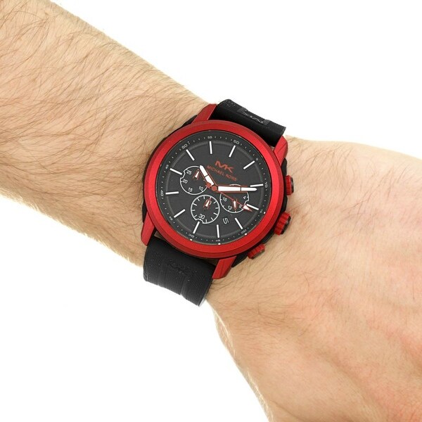 mens red michael kors watch