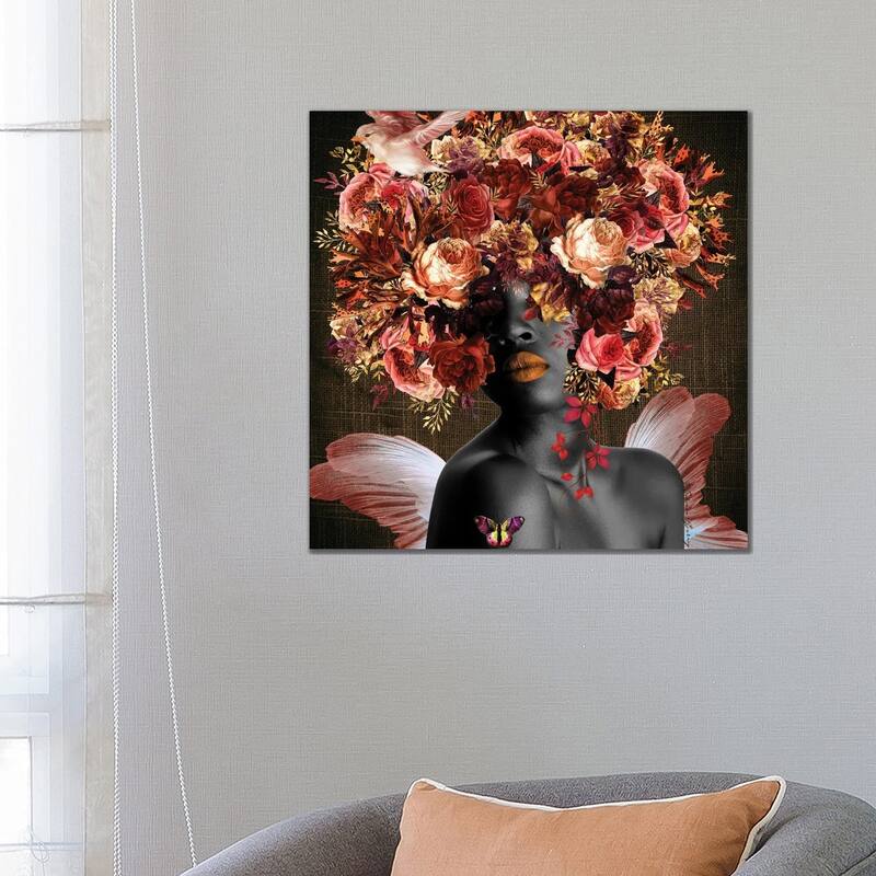 iCanvas "Angel In The Garden - Women In Bloom" by Yvonne Coleman Burney Canvas Print - 26x26x1.5
