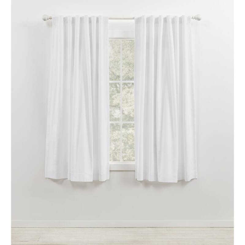 Lauren Ralph Lauren Velvety Back Tab/Rod Pocket Curtain Single Panel - 52x108 - Winter White