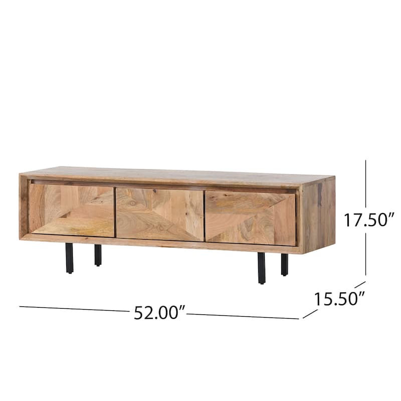 Girard Boho Handcrafted Mango Wood TV Stand by Christopher Knight Home