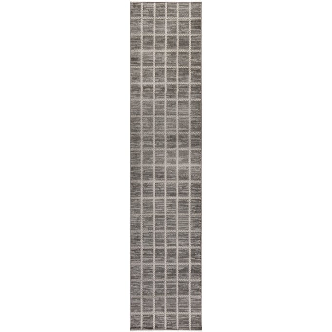 Nourison Serenity Home Indoor Geometric Area Rug - 2' 2" x 7' 6" - Grey/Ivory