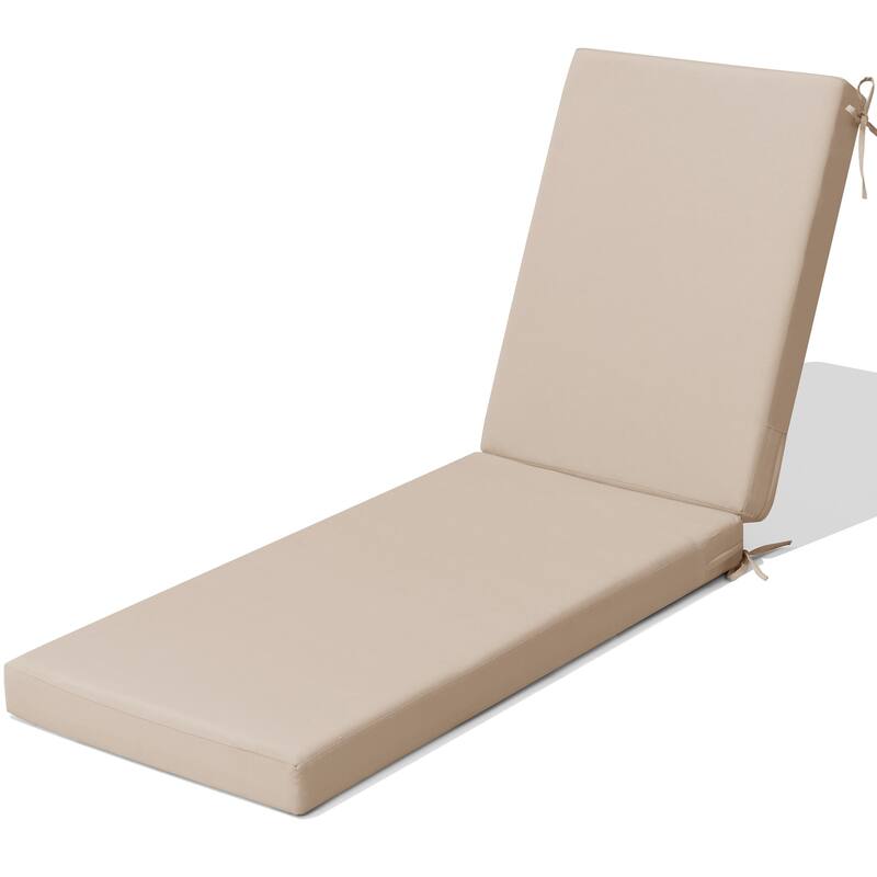Outdoor Patio Chaise Lounge Chair Cushion - 1PC - Beige - 80 inches long