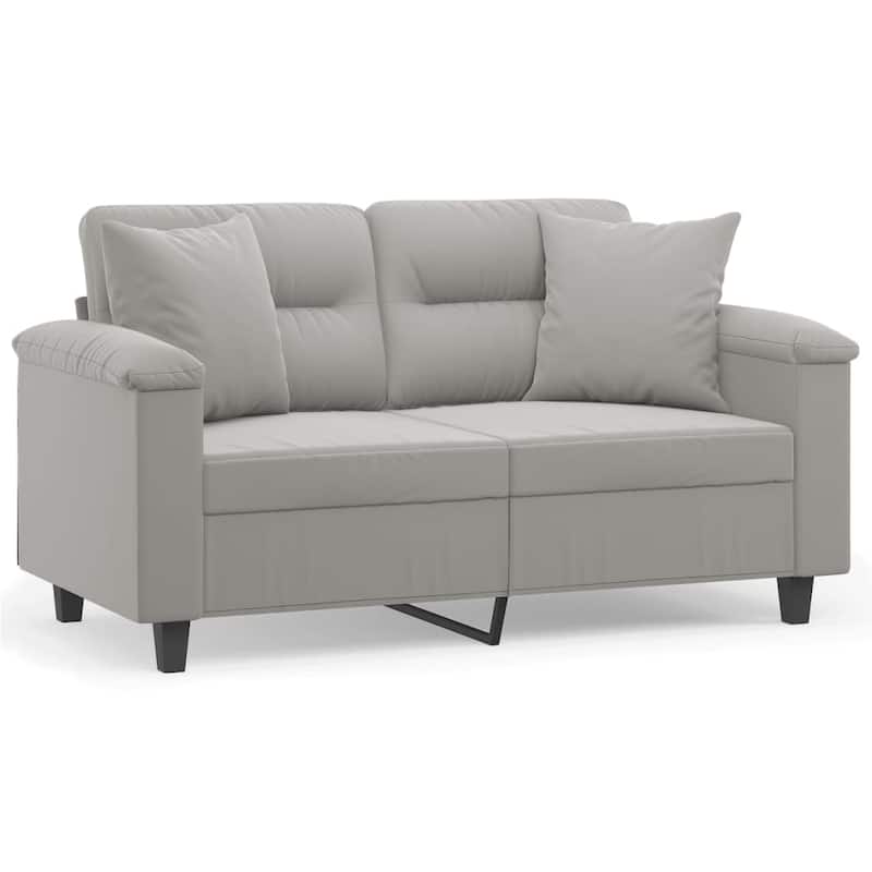 vidaXL Sofa Sectional Modern Couch with Pillows and Cushions Microfiber Fabric