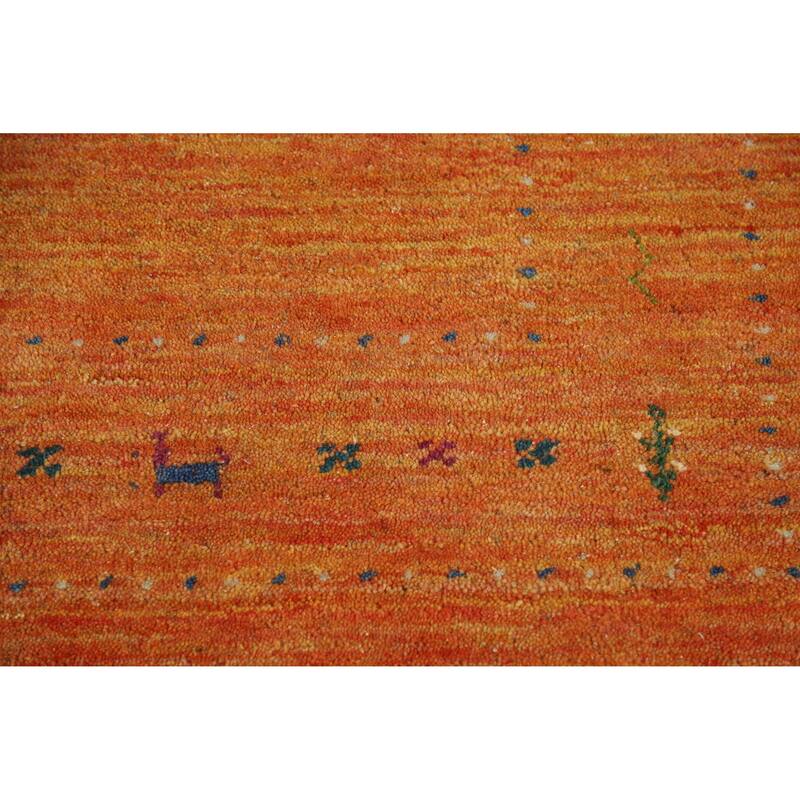 Gabbeh Indian Area Rug Handmade Orange Wool Carpet - 4'11" x 7'7"