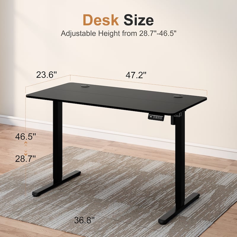 Electric Standing Desk, Height Adjustable Desk with Memory Preset and LED Display