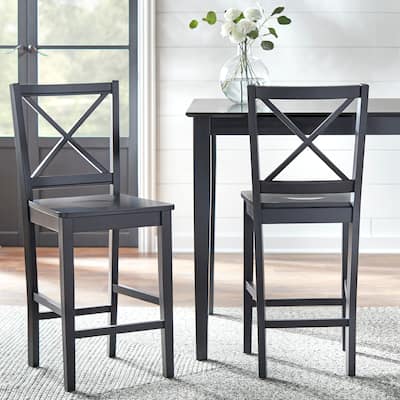 Simple Living Virginia Cross back 30-inch Stool (Set of 2)