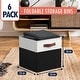 preview thumbnail 20 of 64, Foldable Collapsible Storage Box Bins Linen Fabric Shelf Basket Cube Organizer with Leather Handles - Set of 6