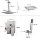 preview thumbnail 19 of 23, Ceiling Mount Tub Shower System With Rough-in Valve Complete Shower Faucet With Handheld And 12 Inch Shower Head Combo Kit Set