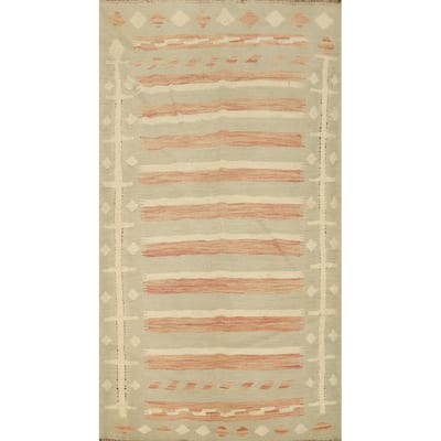 Hand Woven Oriental 100% Wool Carpet Southwestern Tribal Multi-Colored Kilim Area Rug - 5' 10'' X 3' 2''