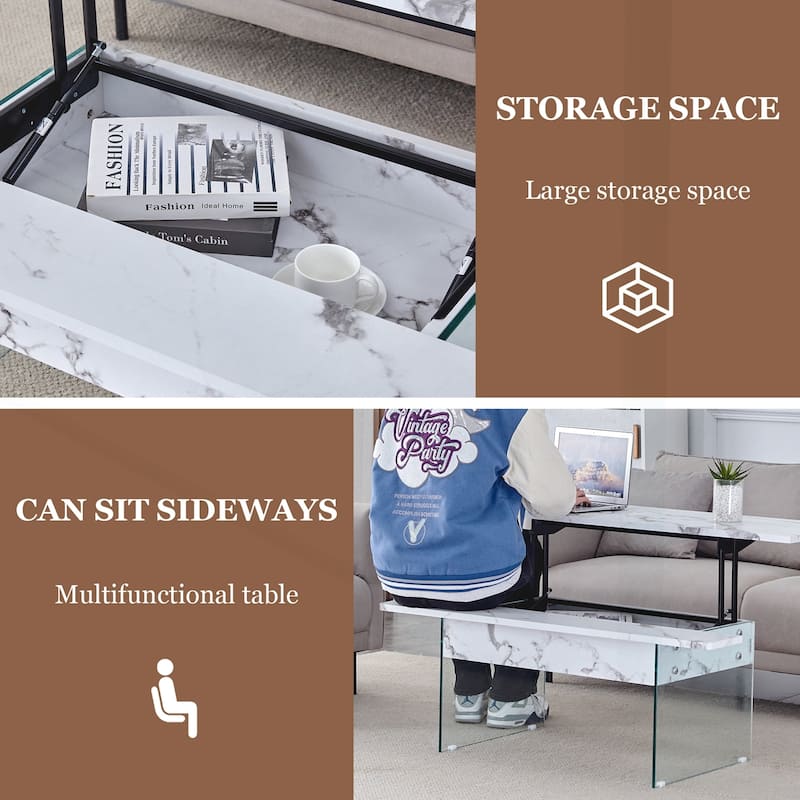 Versatile Lifting Coffee Table with Storage and Multiple Options