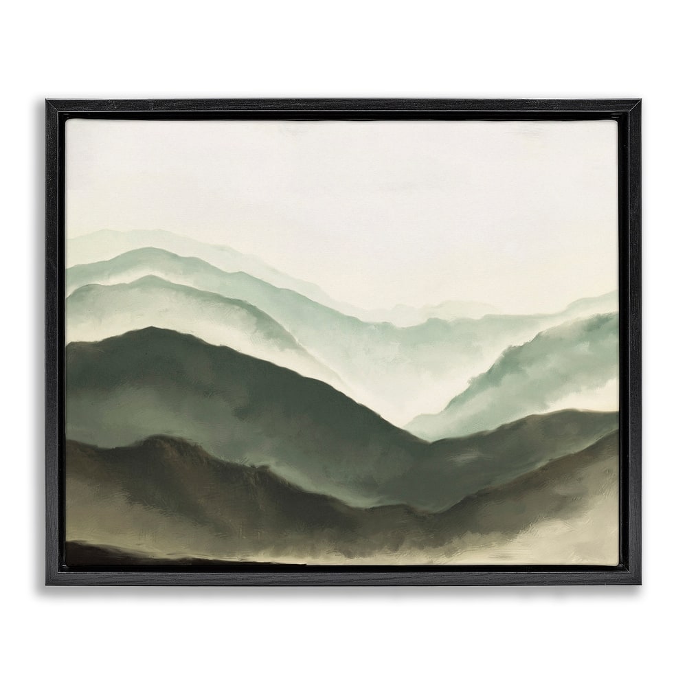 Stupell Misty Mountain Range Atmospheric Landscape Watercolor Painting Floater Frame - Green