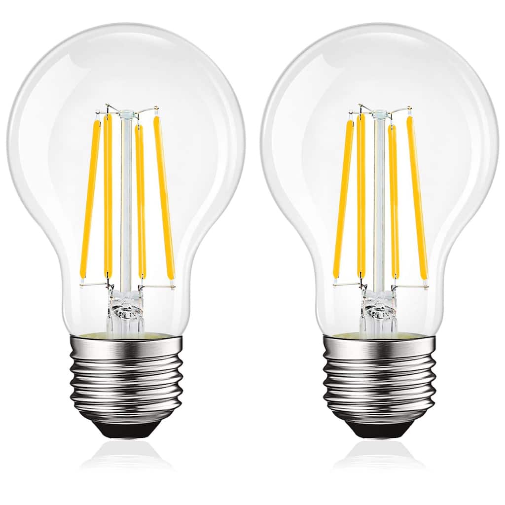 Luxrite Vintage A19 LED Light Bulbs 12W=100W 1600 Lumens 3500K Natural White Dimmable Damp Rated UL Listed E26 (2 Pack)