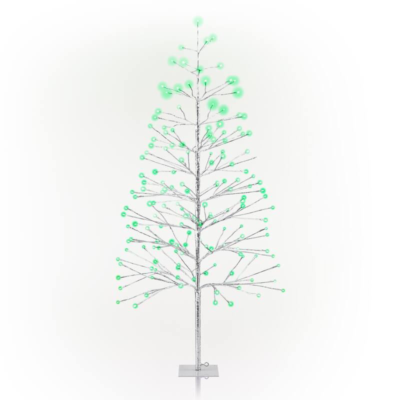 Alpine Corporation 60"H Indoor/Outdoor Artificial Christmas Tree with LED Lights