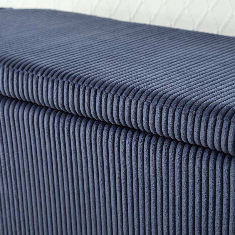 Entryway Upholstered Fabric Storage Ottoman