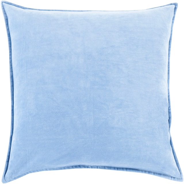 Harrell Solid Velvet 22-inch Throw Pillow - Down - Light Blue