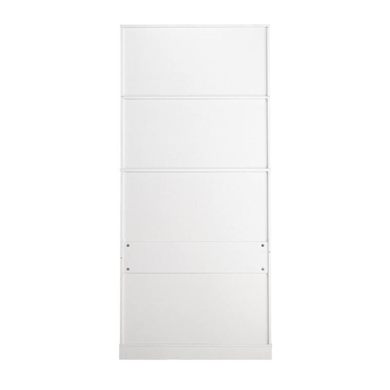 72" Fluted Kitchen Pantry Cabinet, Freestanding Cupboard Storage Cabinet with Drawers and Adjustable Shelves