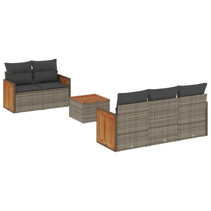 vidaXL Garden Sofa Set Grey - 21.7 x 21.7 x 14.6 in