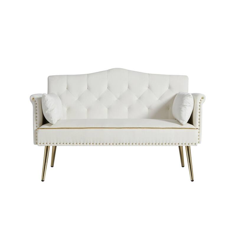 54.13" Velvet Loveseat Sofa with Wood Frame