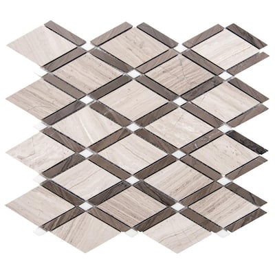 Santorini Diamante 13.75in x 13.88in Marble Backsplash Wall Tile