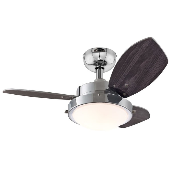 Westinghouse 7876300 Wengue 30" 3 Blade Hanging Indoor Ceiling Fan with Reversible Motor, Blades, Light Kit, & Down Rod Included