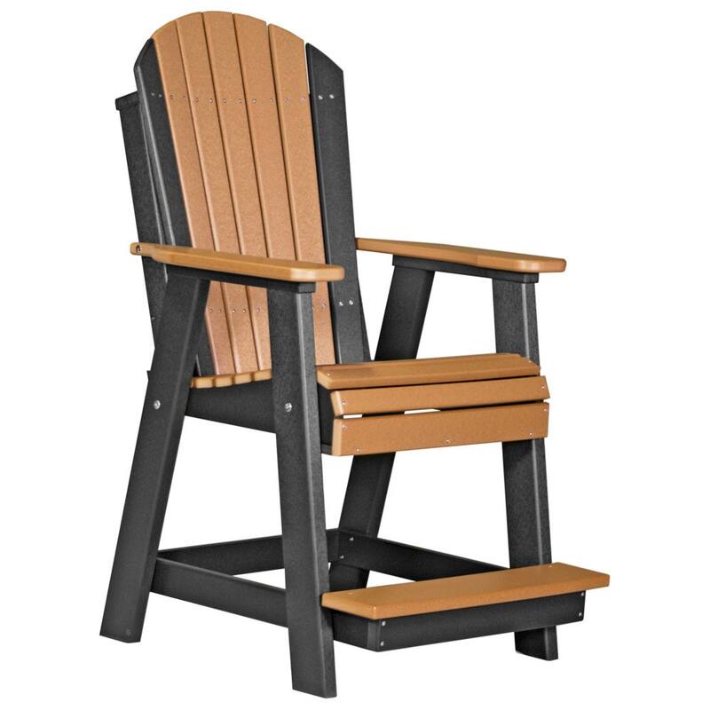 Poly Lumber Adirondack Balcony Chair - Cedar & Black