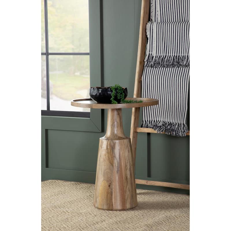 Stedham Round Top Pedestal Accent Table - Natural