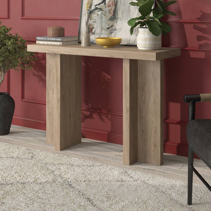 Dimitra 42" Wide Rectangular Console Table - Antiqued Gray Oak