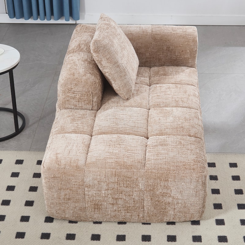 GDFStudio - Chenille Modular Chaise Lounge with Pillow