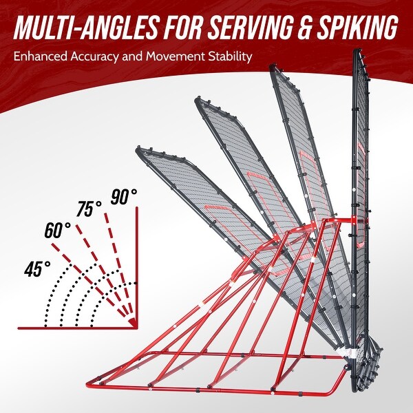 7x4ft Volleyball Rebounder Net - 90° Foldable Angle for