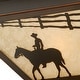preview thumbnail 11 of 11, Trail Bronze Rustic Horse Cowboy Square Outdoor Flush Mount Ceiling Light - 14-in W x 7-in H x 14-in D