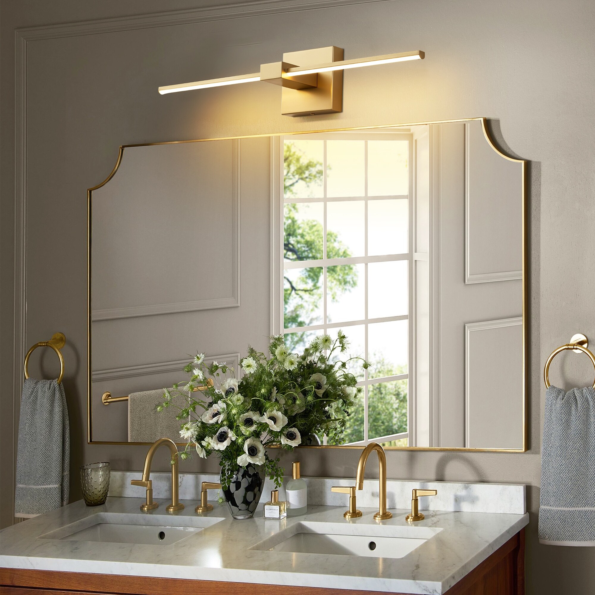23.6 in. Modern Aluminum Linear Cylinder Tube Wall Light Dimmable Integrated LED Bathroom Vanity Light On Sale Bed Bath Beyond 40119865