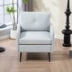 preview thumbnail 17 of 28, Accent Chair With Metal Black Legs,Comfy Chenille Club Fabric Armchair,Single Sofa Chair, Accent Club Guest Chair