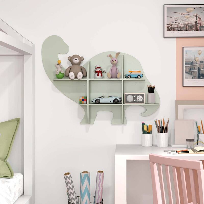 KidsDinosaur Wall Mounted Bookshelf Hanging Book Shelf