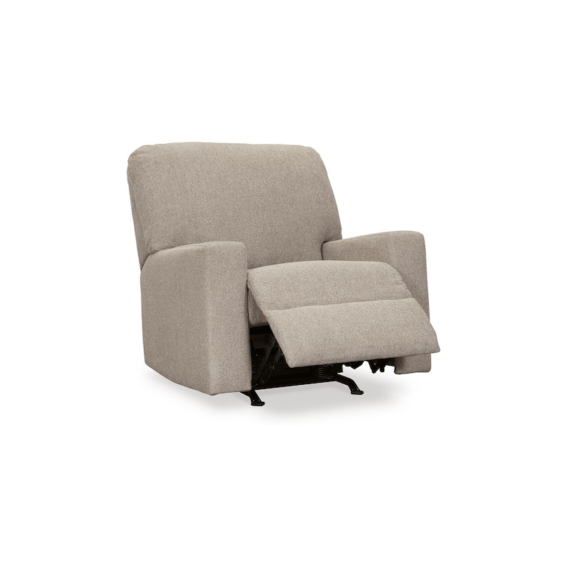 Gavin Manual Rocker Recliner Chair, XL Plush Parchment Brown Polyester