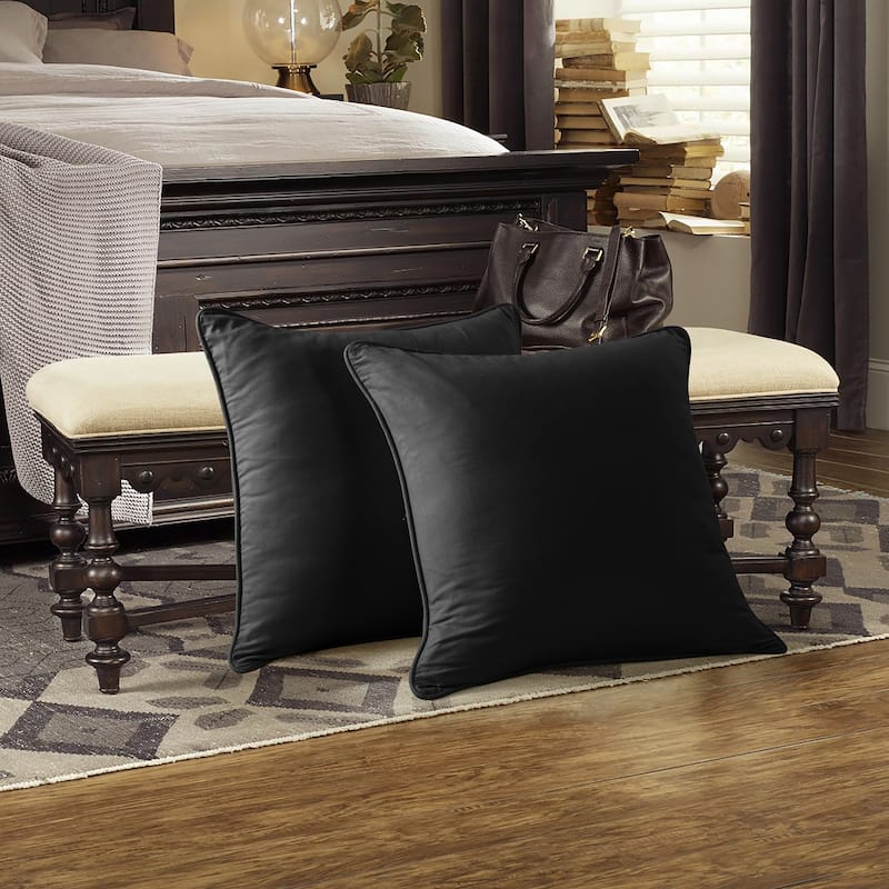 Donna Sharp Piped Black Cotton Euro sham