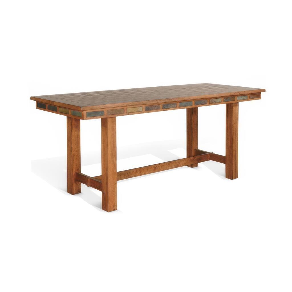 Marv Counter Height Narrow Dining Table, Brown Wood, Rectangle 84 Inch