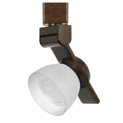 12W Integrated LED Track Fixture with Polycarbonate Head, Bronze and White