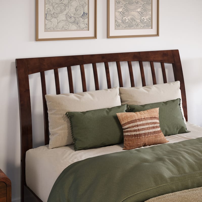 Orleans Sleigh Solid Wood Slat Headboard - Walnut - Full