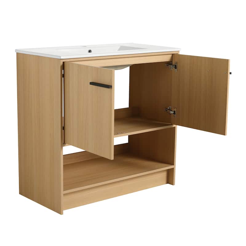 36" Bathroom Vanity with Ceramic Sink