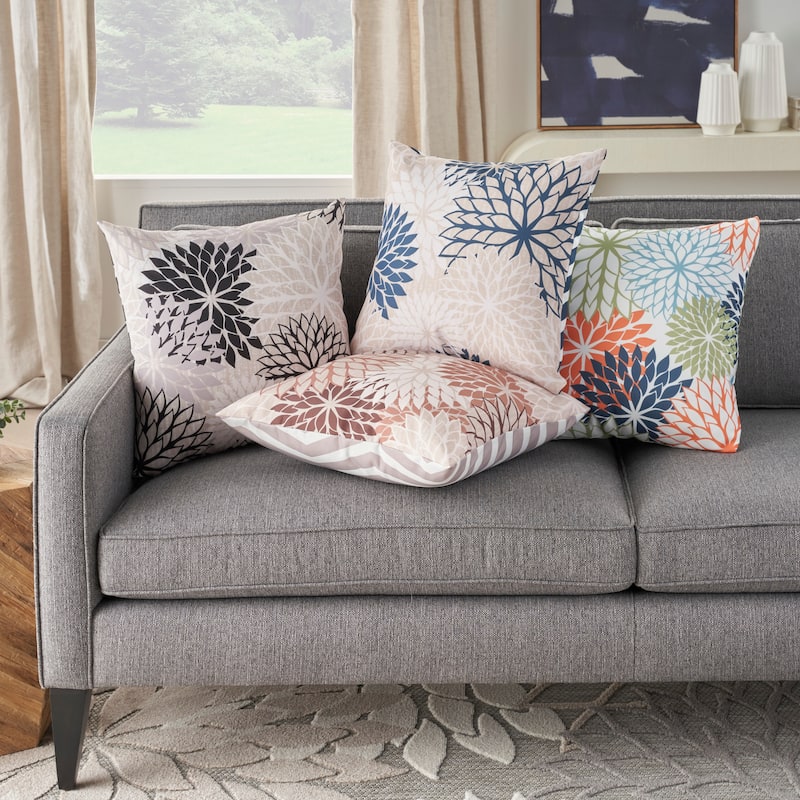 Mina Victory Aloha Tropical Floral Indoor Outdoor Throw Pillow