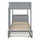 preview thumbnail 35 of 53, Twin-over-Twin Bunk Bed with Twin size Trundle, Storage and Desk,