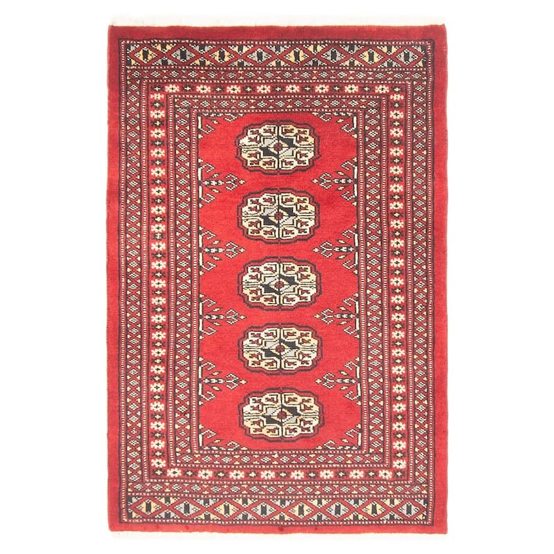 ECARPETGALLERY Hand-knotted Finest Peshawar Bokhara Red Wool Rug - 2'0 x 3'0 - Dark Red - 2'0 x 3'0