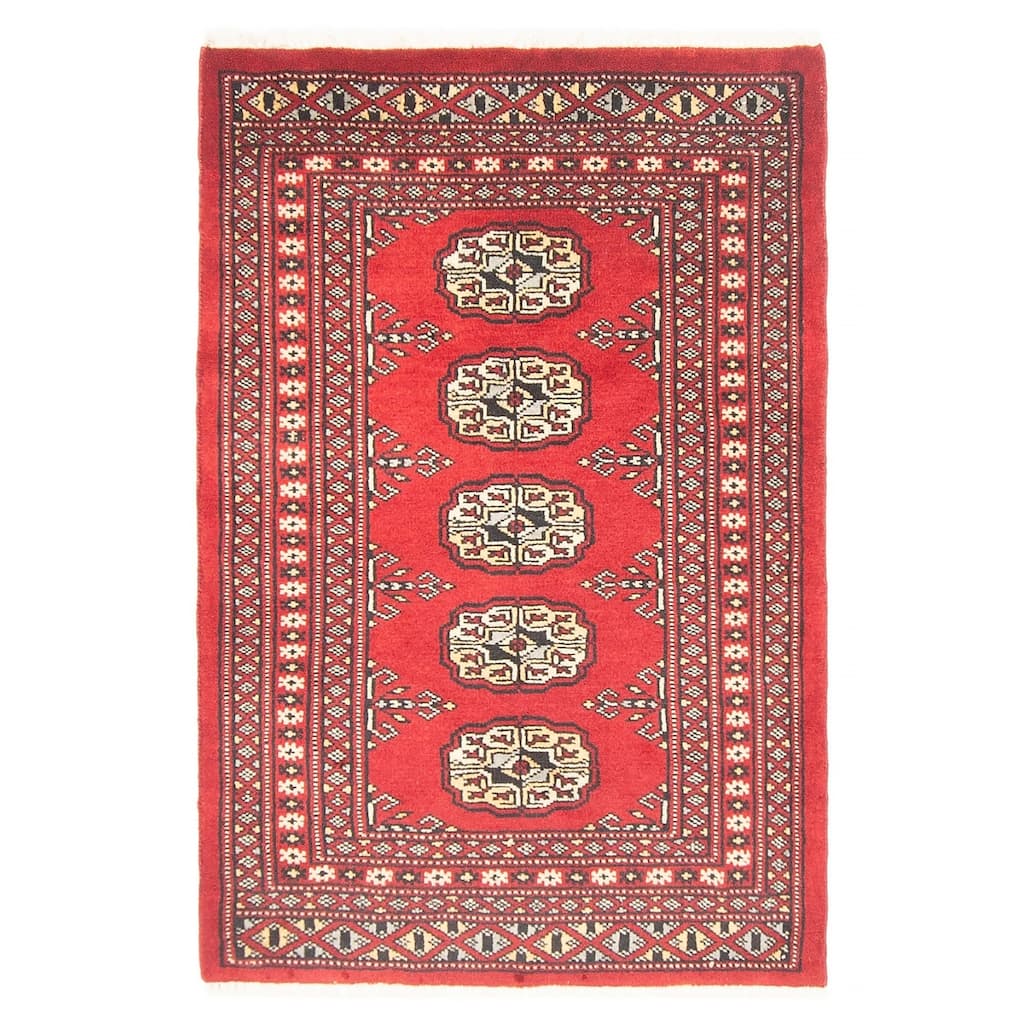 ECARPETGALLERY Hand-knotted Finest Peshawar Bokhara Red Wool Rug - 2'0 x 3'0
